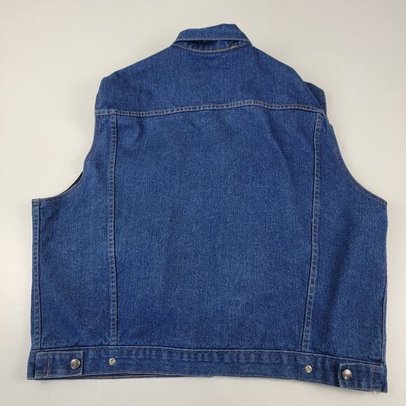 Vintage Authentic NRA Gear Made in USA Denim Concealed Weapon Snap Vest Mens XL - Picture 7 of 7